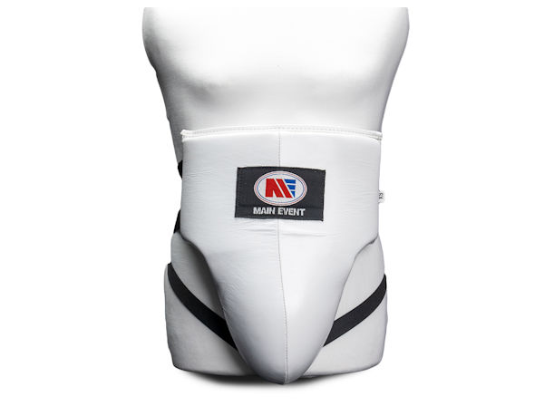 Main Event Boxing Leather Junior Youth Groin Guard White